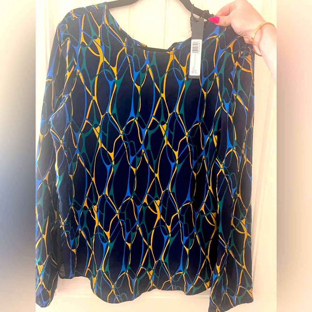 NWT Nicole Richie Winter Kate Chiffon Top, size L
